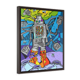 Robot Jellybean Swatter - Framed Canvas Print