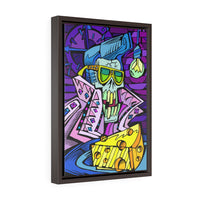 Skelvis loved cheese - Framed Canvas Print