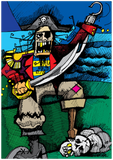 Salty Pirate - Metal Print