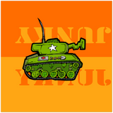 Tank Orange - Metal Print